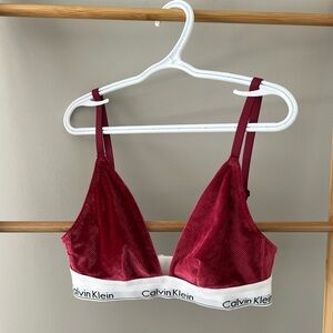 Velvet Red Calvin Klein Bralette